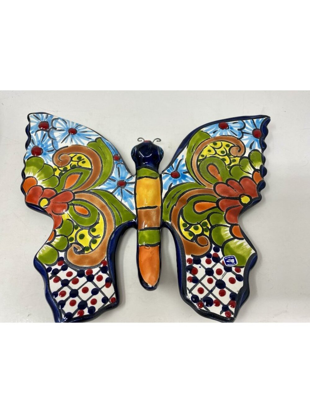 Talavera Ceramic Butterfly Mexican Art Pottery Hand Painted 12” X 9” Mexico NEW